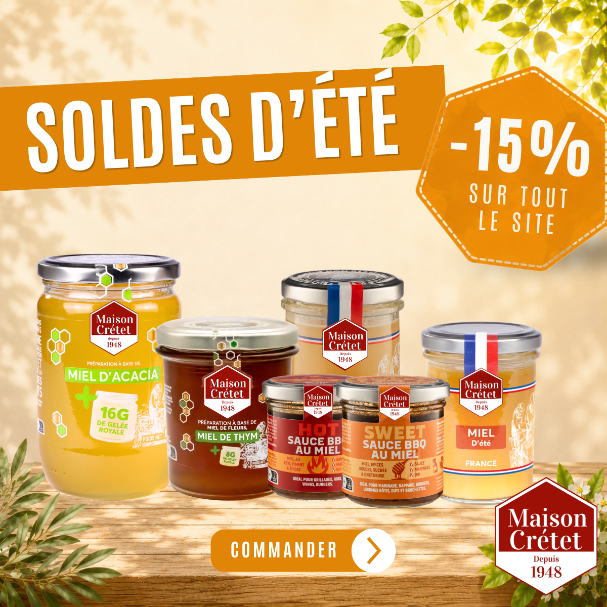 SOLDES ETE 2026 : -15% sur tout le site -  Remise automatiquement appliquée dans le panier